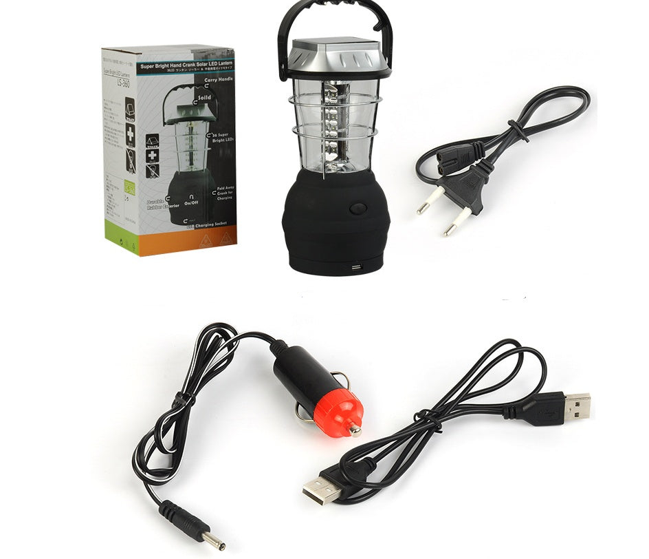 Camping Light - Uppladdningsbart batteri - kan laddas med Solcell och vev