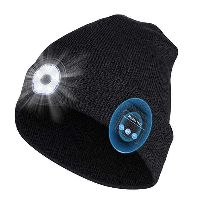 Mössa med Bluetooth Headset och LED-lampa