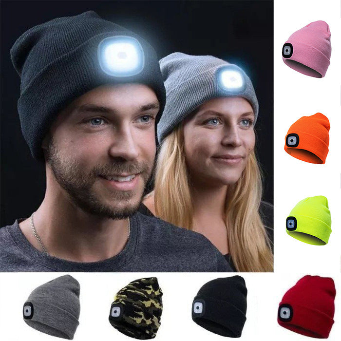 Mössa med laddningsbar LED-Lampa