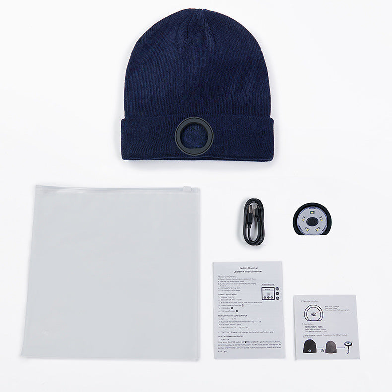 Mössa med Bluetooth Headset och LED-lampa