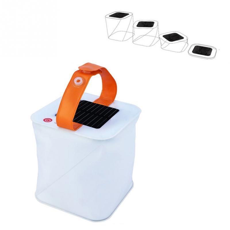 LED Lantern Solar Collapsible Camp Flashlight Torch Light Waterproof Lantern Handheld Inflatable Balloon Illuminating Lamp