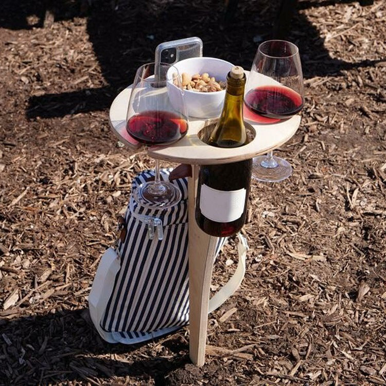 Avtagbart och hopfällbart vinställ för utomhusbruk – Perfekt för camping och picknick