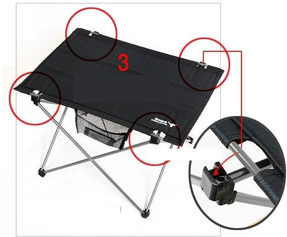Ultralätt hopfällbart campingbord i aluminium för utomhusbruk – Perfekt för picknick och portabelt!