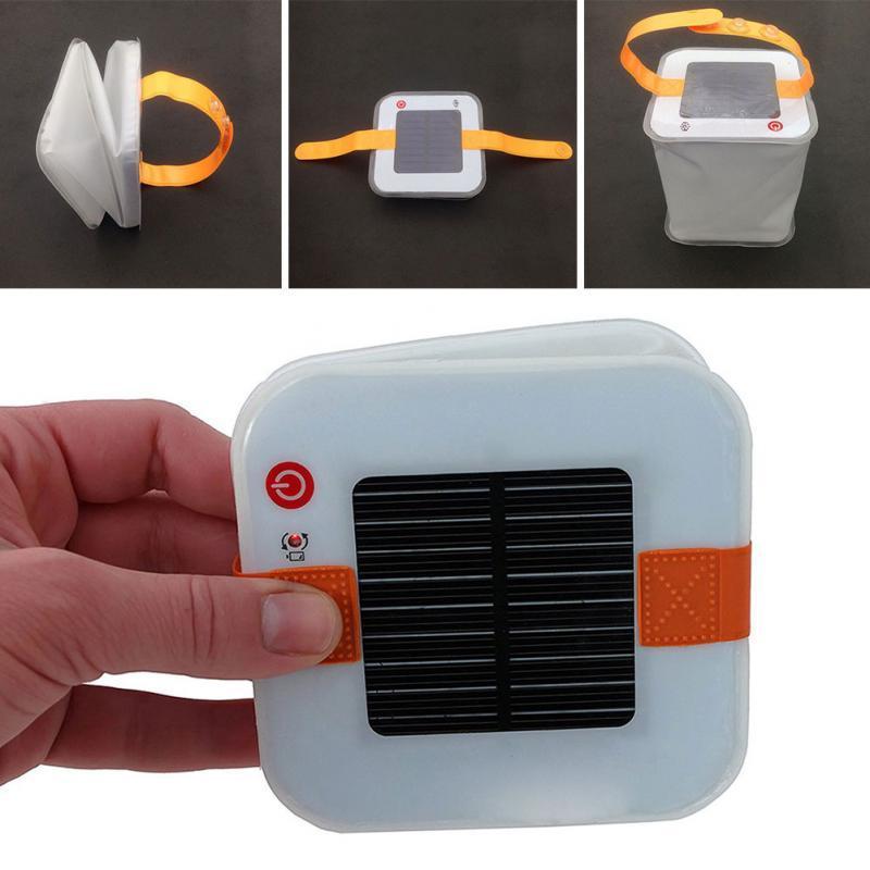 LED Lantern Solar Collapsible Camp Flashlight Torch Light Waterproof Lantern Handheld Inflatable Balloon Illuminating Lamp