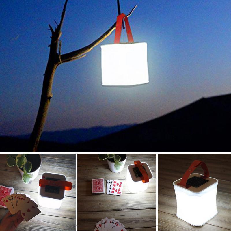 LED Lantern Solar Collapsible Camp Flashlight Torch Light Waterproof Lantern Handheld Inflatable Balloon Illuminating Lamp