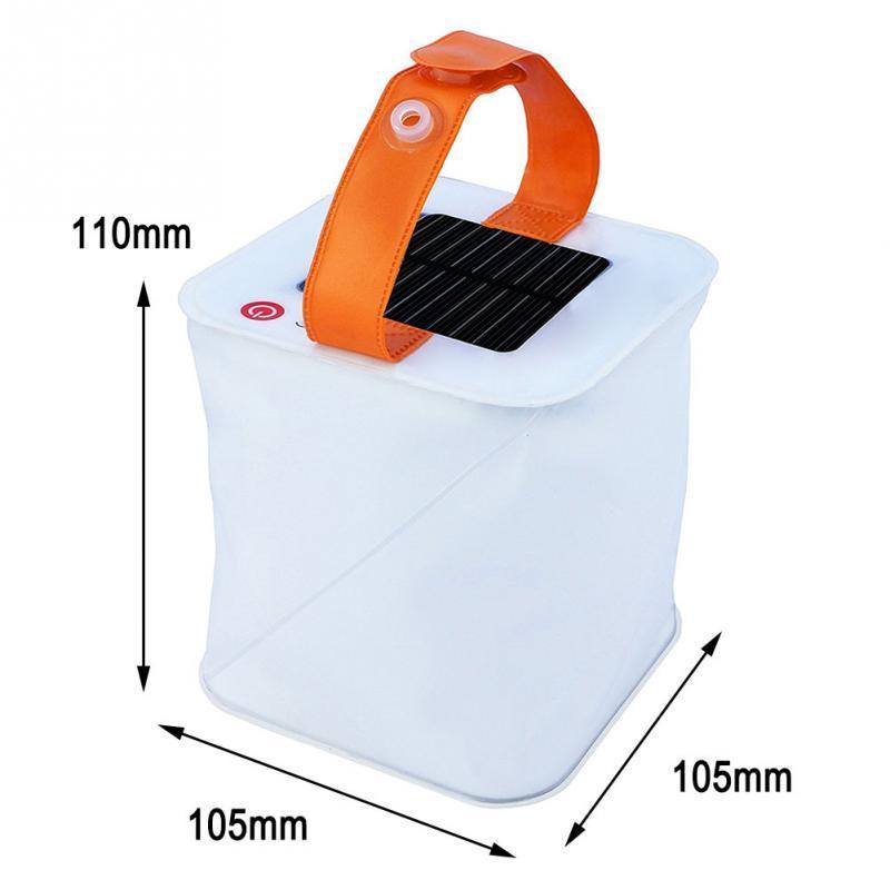 LED Lantern Solar Collapsible Camp Flashlight Torch Light Waterproof Lantern Handheld Inflatable Balloon Illuminating Lamp