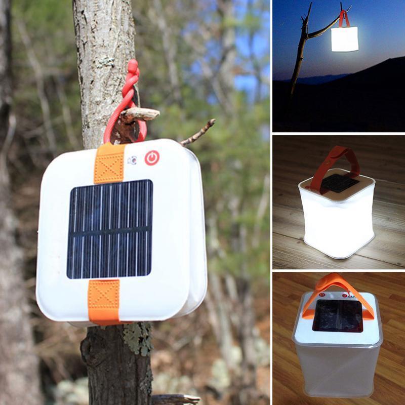 LED Lantern Solar Collapsible Camp Flashlight Torch Light Waterproof Lantern Handheld Inflatable Balloon Illuminating Lamp