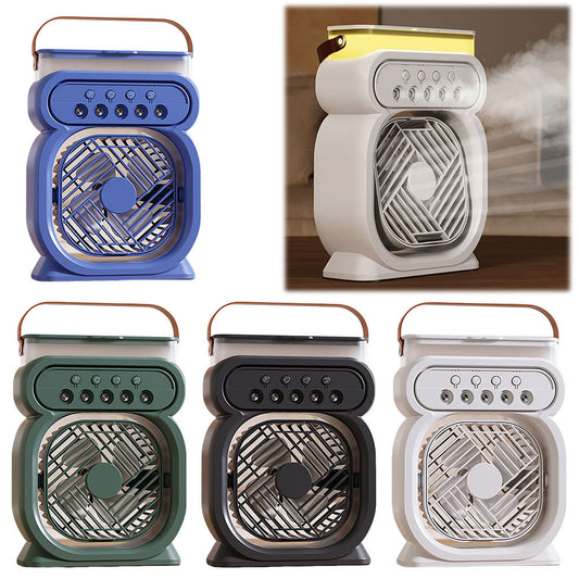 3-i-1 Portabel Luftkonditionering | Avdunstningskylare | LED-nattljus | 3 hastigheter | Luftfuktare | Fläkt för hem & kontor